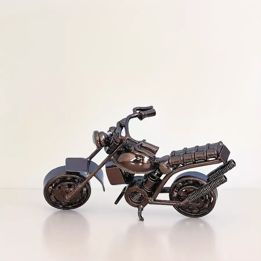 Classy metal handmade vintage motorcycle model, 12cm long.