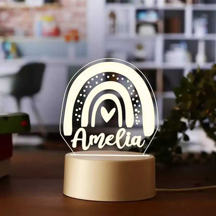 Custom Illuminated Name Lamp showcasing personalized name in acrylic design.