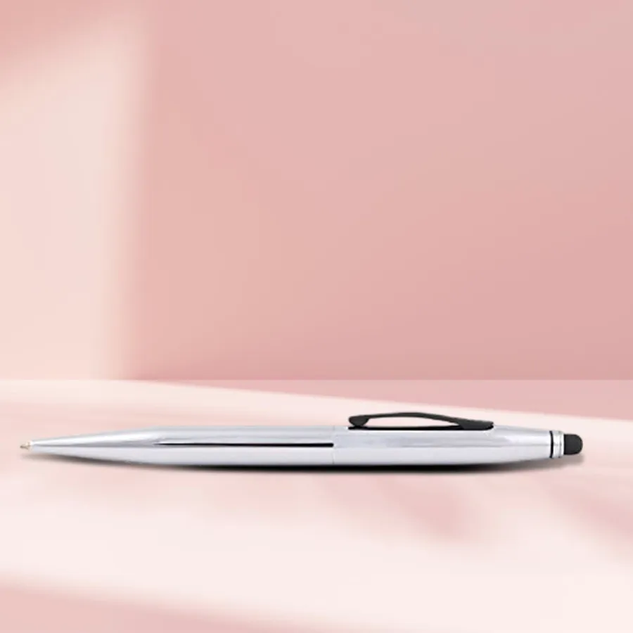 Stylish Cross Click Rollerball Chrome Pen in an elegant design, perfect for gifting.