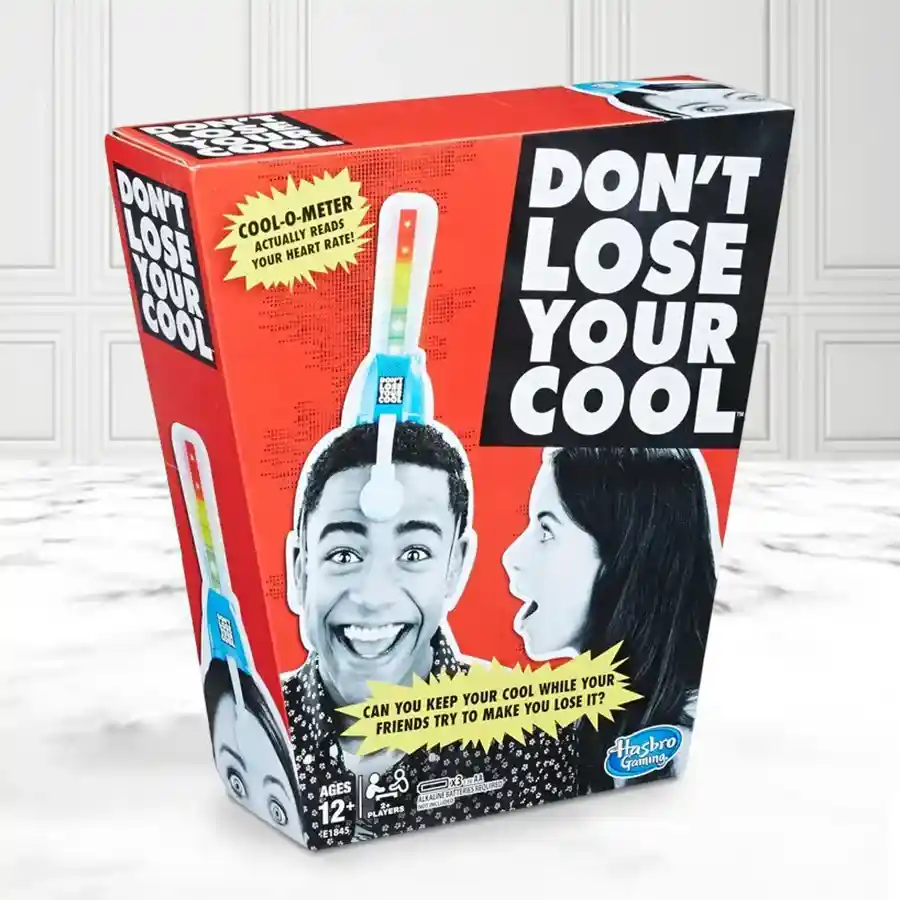 Hasbro's Don’t Lose Your Cool Game, a fun indoor board game for ages 12+, designed for all genders, promoting laughter and engagement.