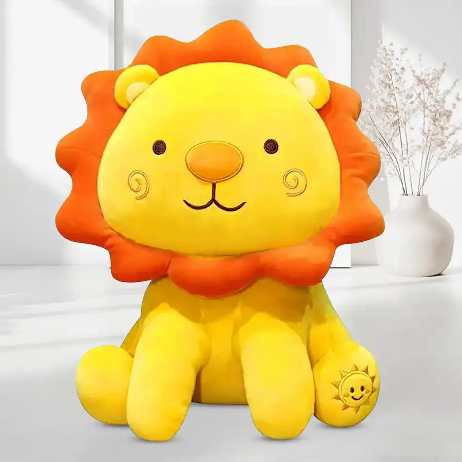 Adorable Baby Lion Soft Toy made from soft polyester for children.