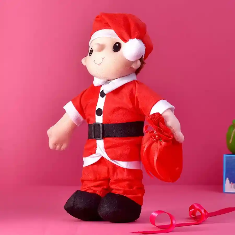 14-inch Santa soft toy, perfect for holiday cuddles and décor.