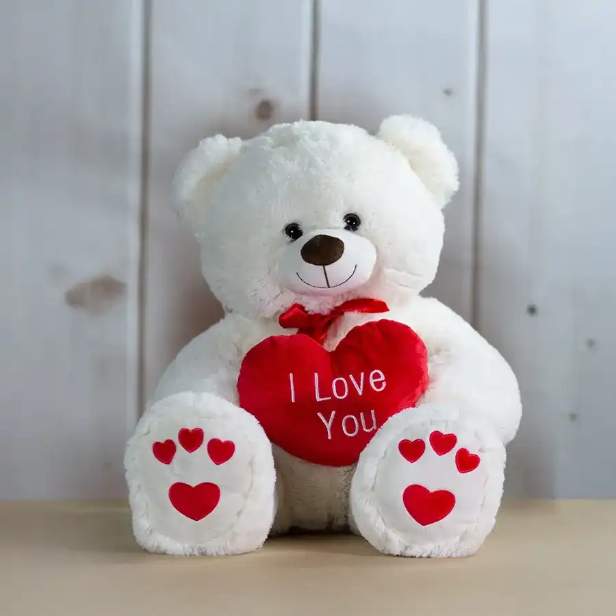 Adorable Heartfelt Teddy featuring a "Love" Balloon at its center, symbolizing heartfelt emotions.