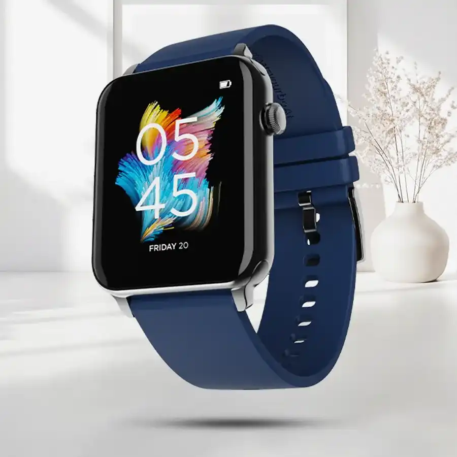 boAt Wave Lite Deep Blue Unisex Smartwatch showcasing its features and stylish design.