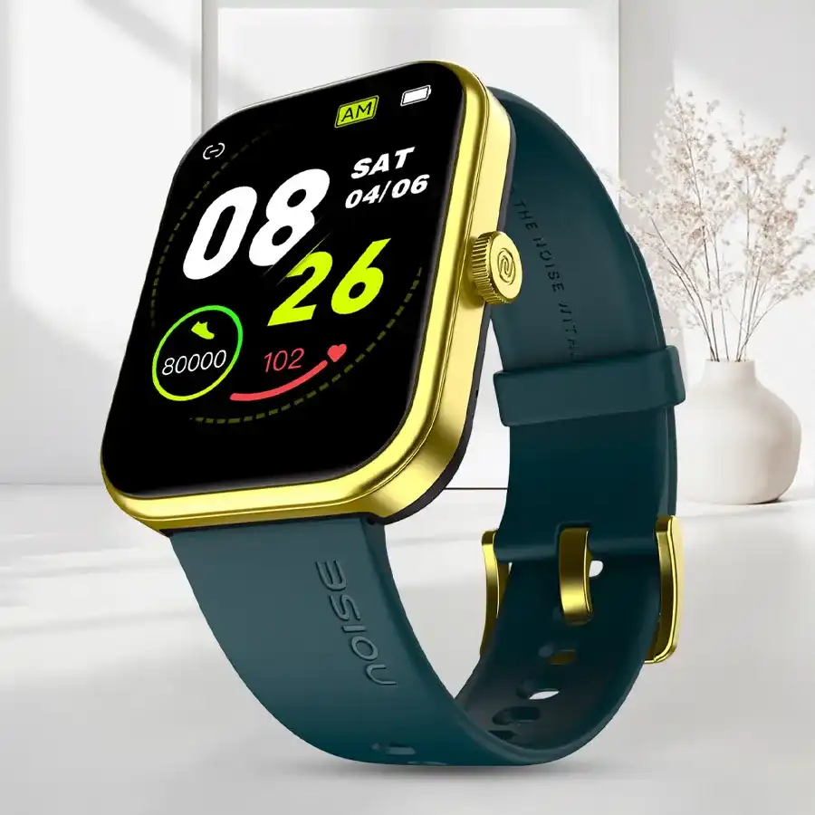 Jade Green Fitness Smartwatch featuring AMOLED display and Bluetooth calling.