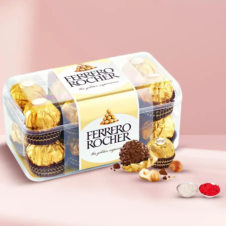 16-piece Ferrero Rocher chocolate box, a perfect gift.