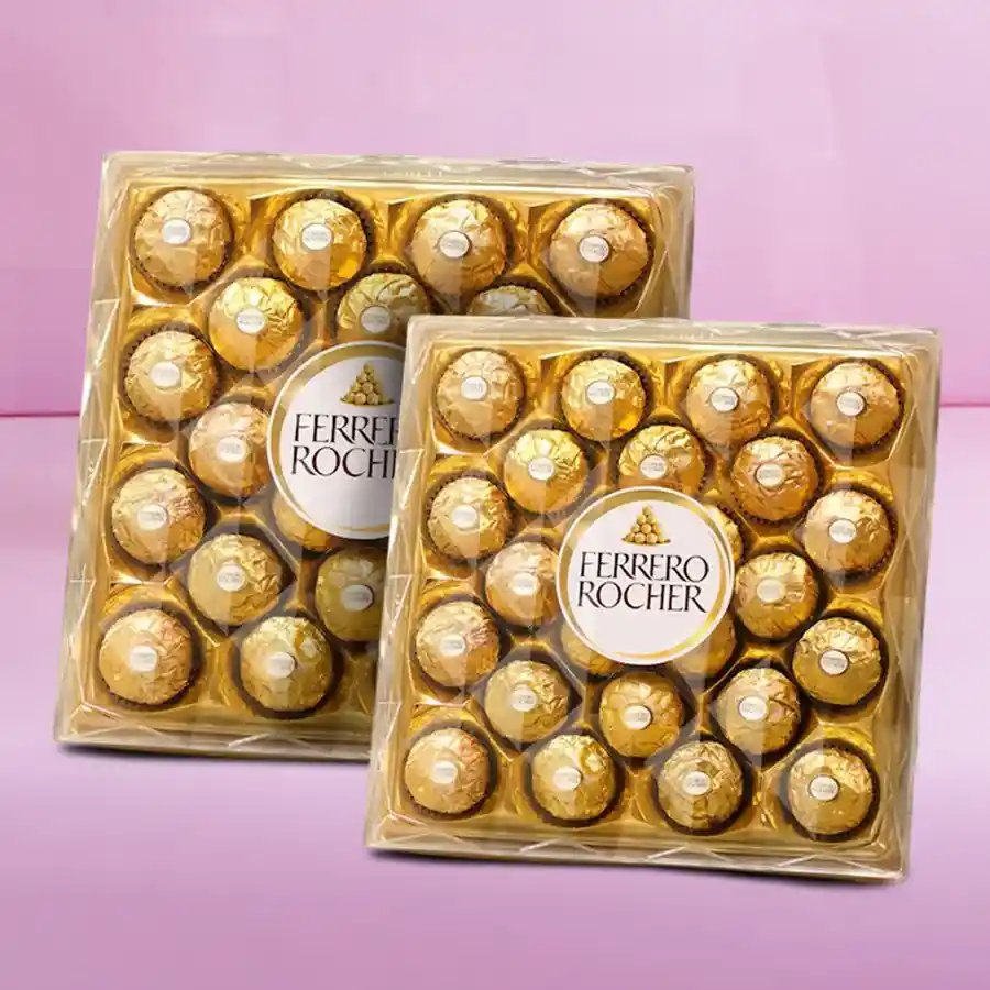 Luxurious Ferrero Rocher gift box containing 48 delectable chocolates.