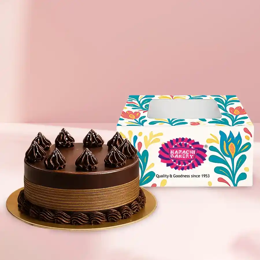 Luxurious Chocolate Truffle Cake from Karachi Bakery, featuring dark chocolate ganache and moist sponge, ideal for special occasions or personal indulgence.
