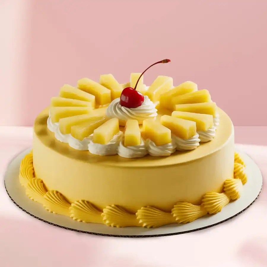 Freshly baked Pineapple Paradise Cake from Cakes n Bakes or The Bake House, 500 grams, available in Mumbai.