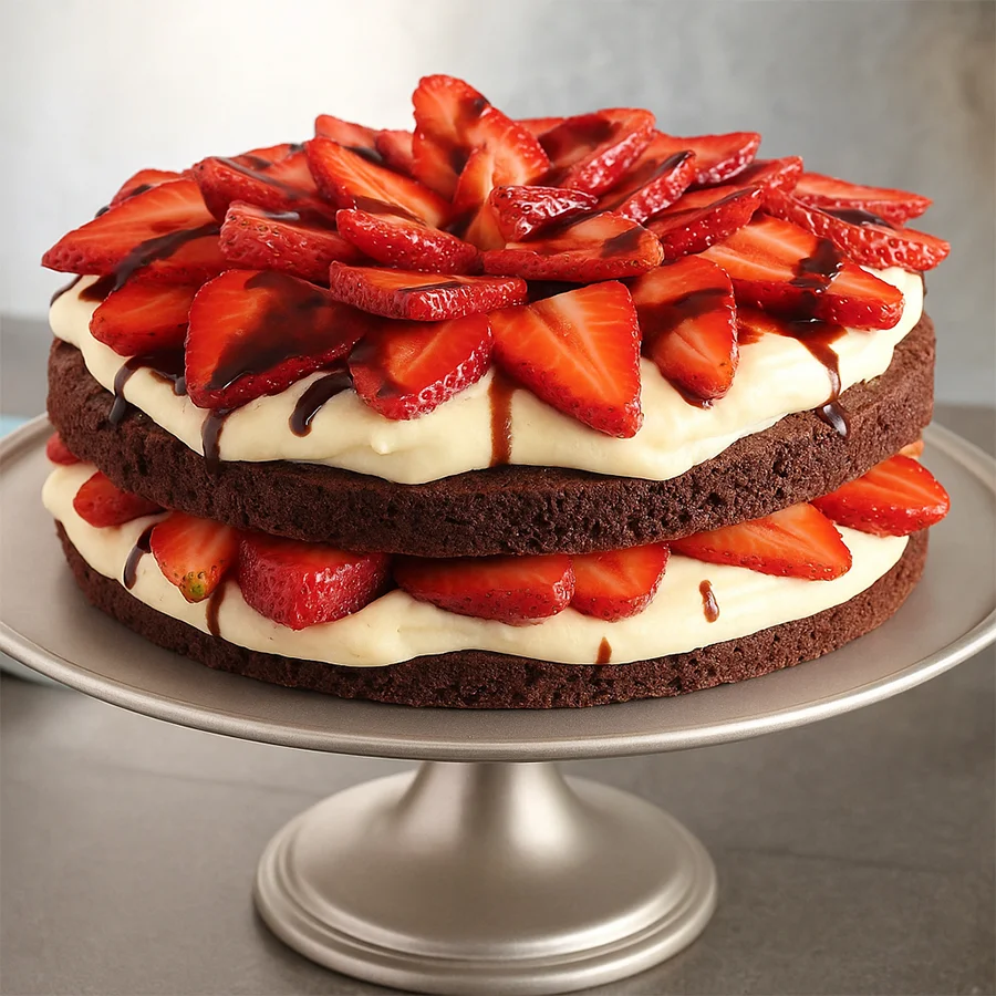 2 Kg Strawberry Cake from 3/4 Star Bakery, perfect for sharing joy with loved ones. Freshly baked and beautifully designed.