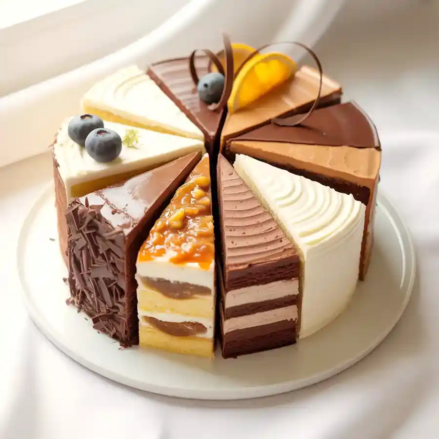 Festive assortment of eight unique pastries for Christmas gifting.