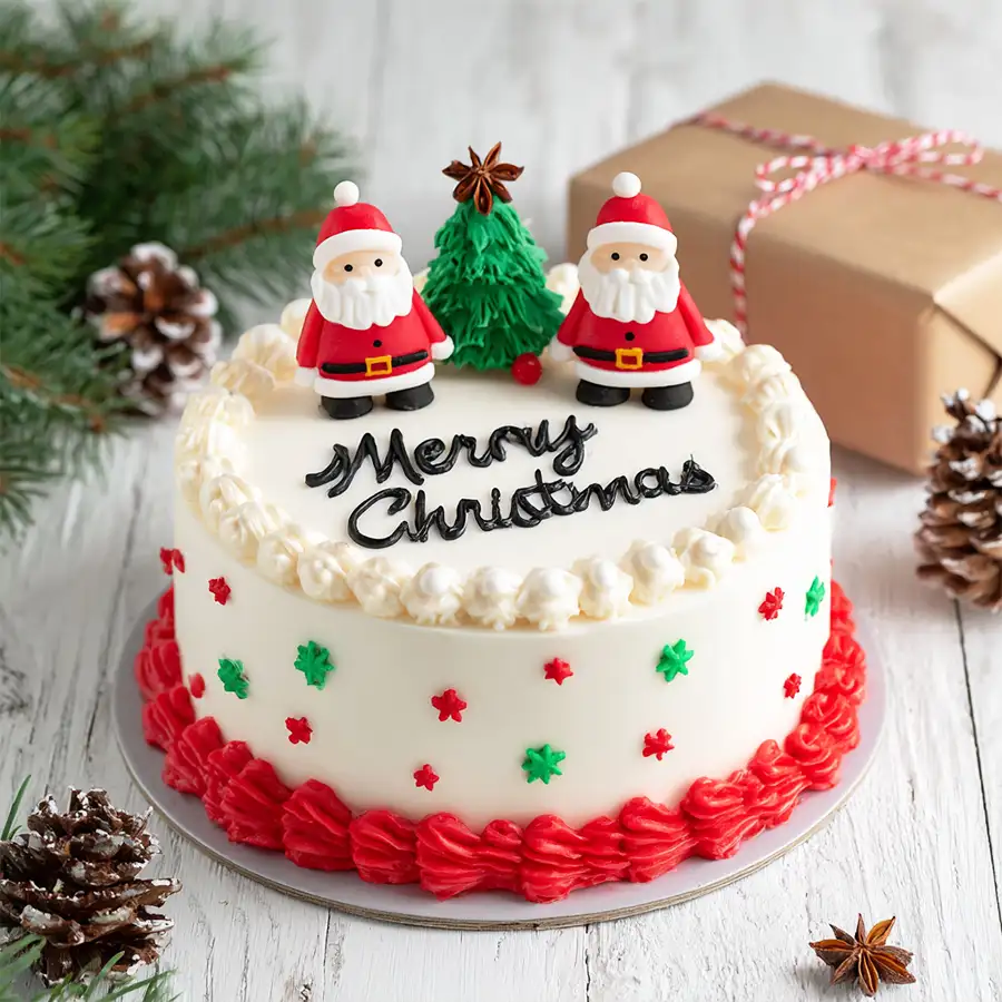 Marvelous 2.2 lb Vanilla Cake, perfect for Christmas celebrations.