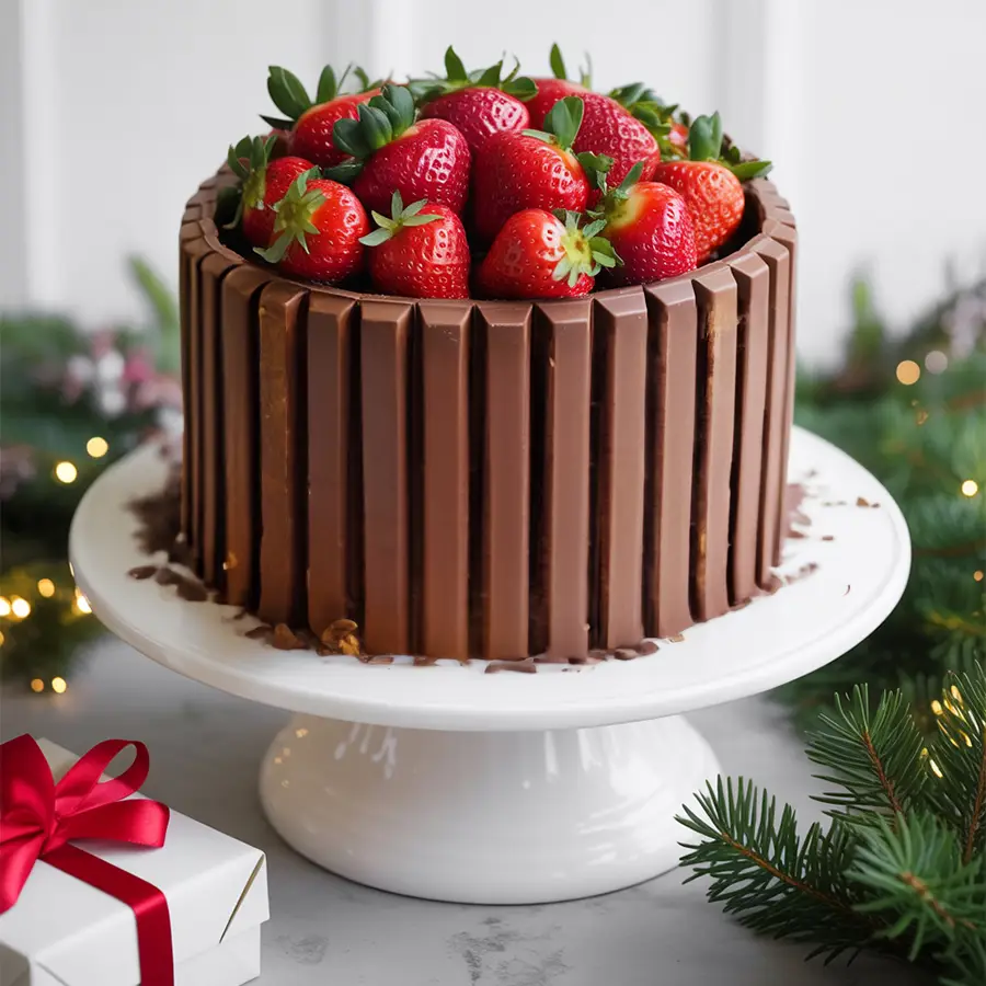 Remarkable KitKat N Strawberry Fusion Cake, 1 lb.