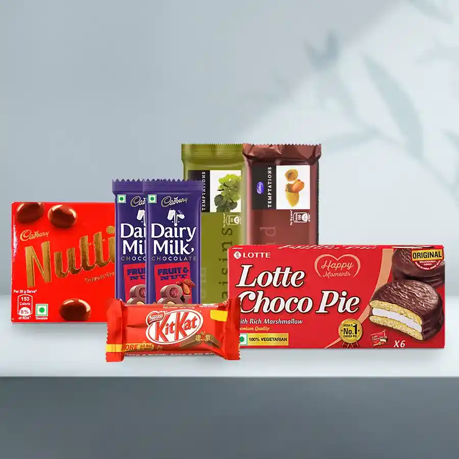 Chocolate Assortments Gift Hamper featuring Cadbury and Nestle treats.