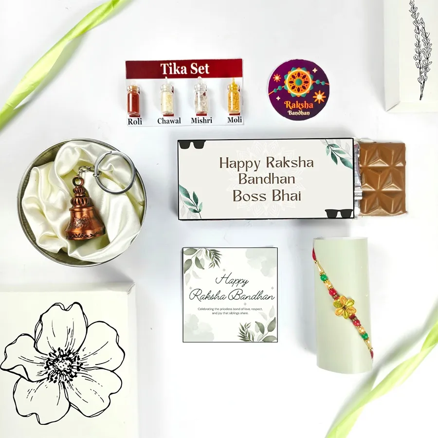 Elegant Rakhi & Chocolate Treat for Raksha Bandhan celebration.