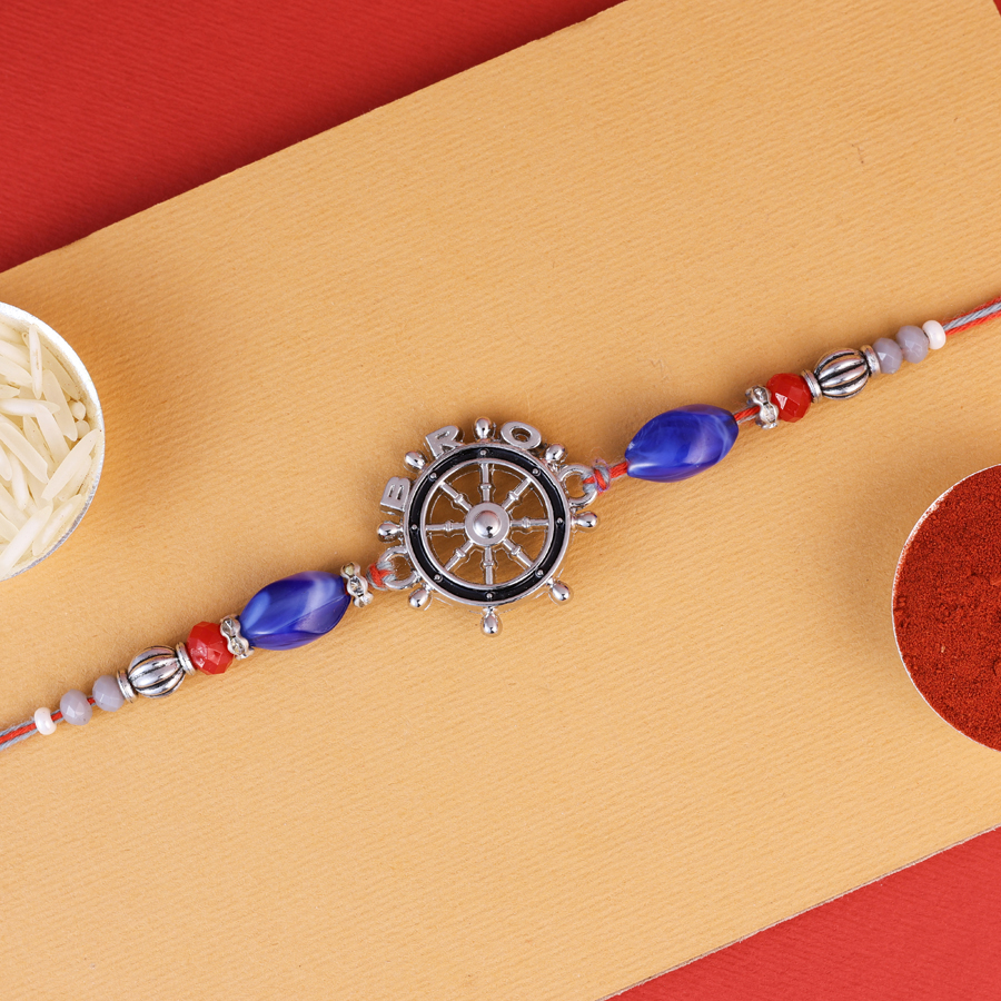 Quirky Bro Rakhi set with Roli Tika and Message Card