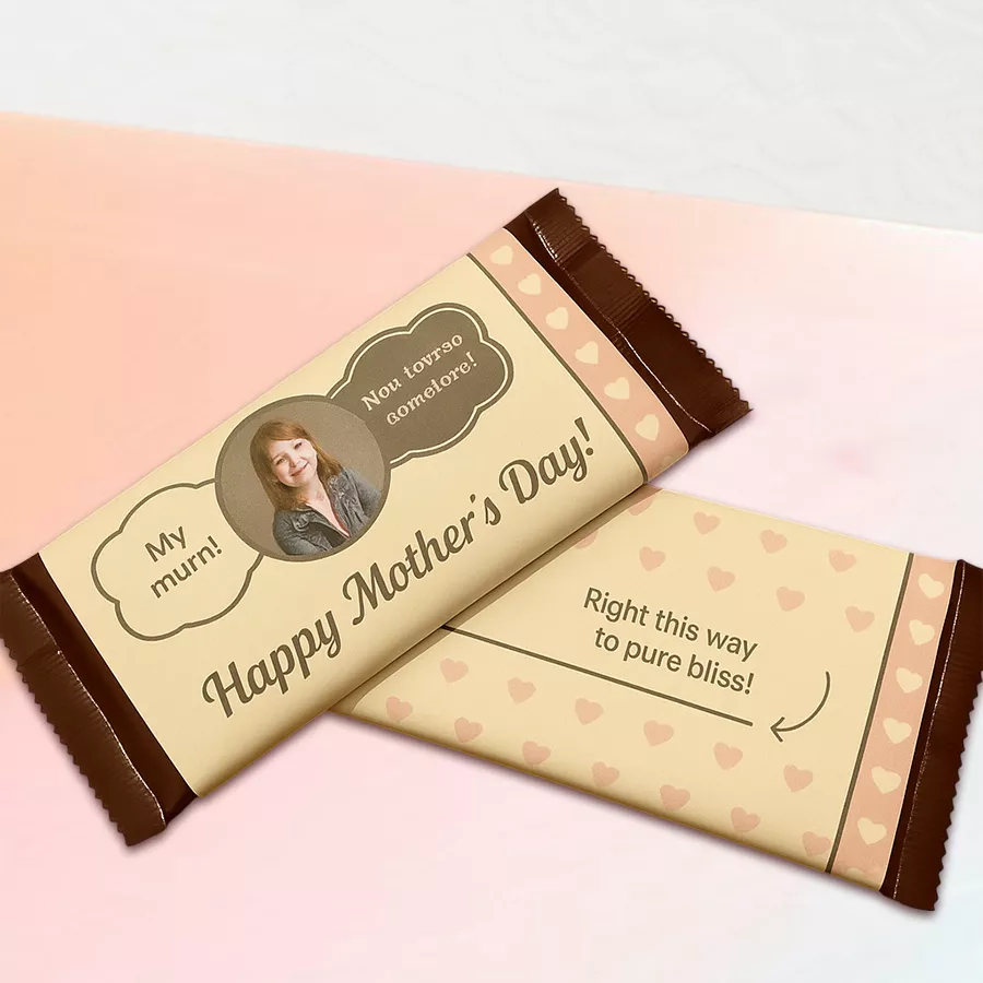 Personalized Cadbury Temptation Almond Bar for Mother's Day with a heartfelt message