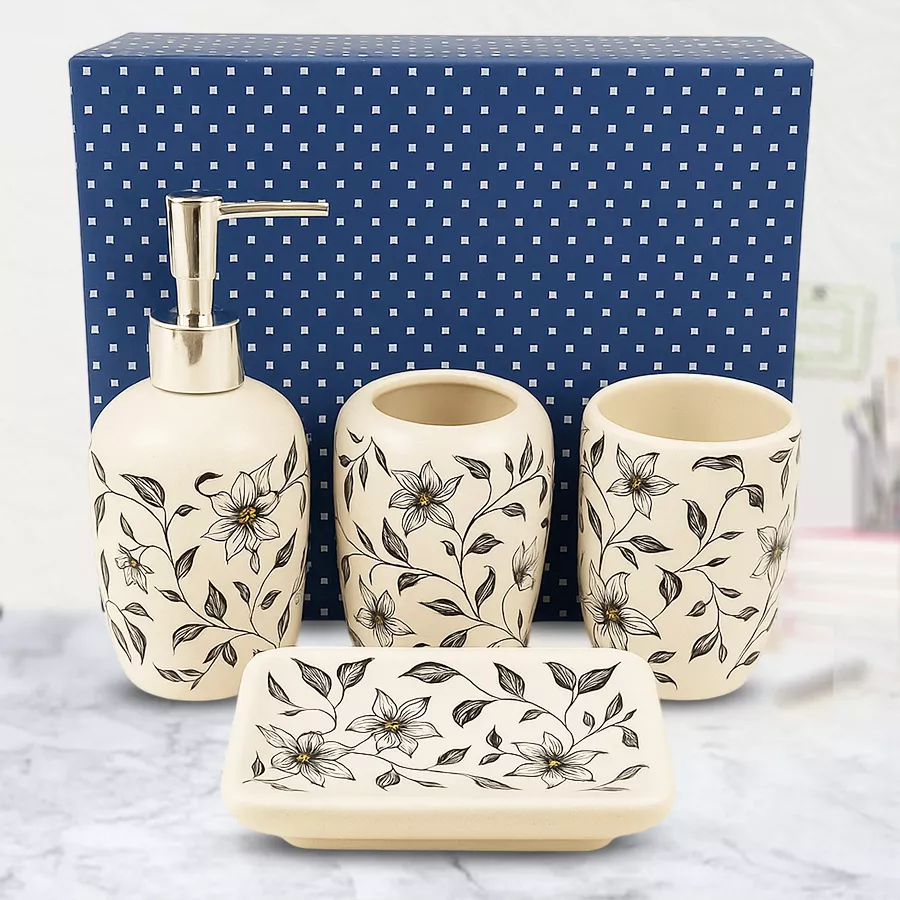 Soap dispenser set with elegant design, perfect for Mother's Day gift, featuring a stylish look for kitchen or bathroom.