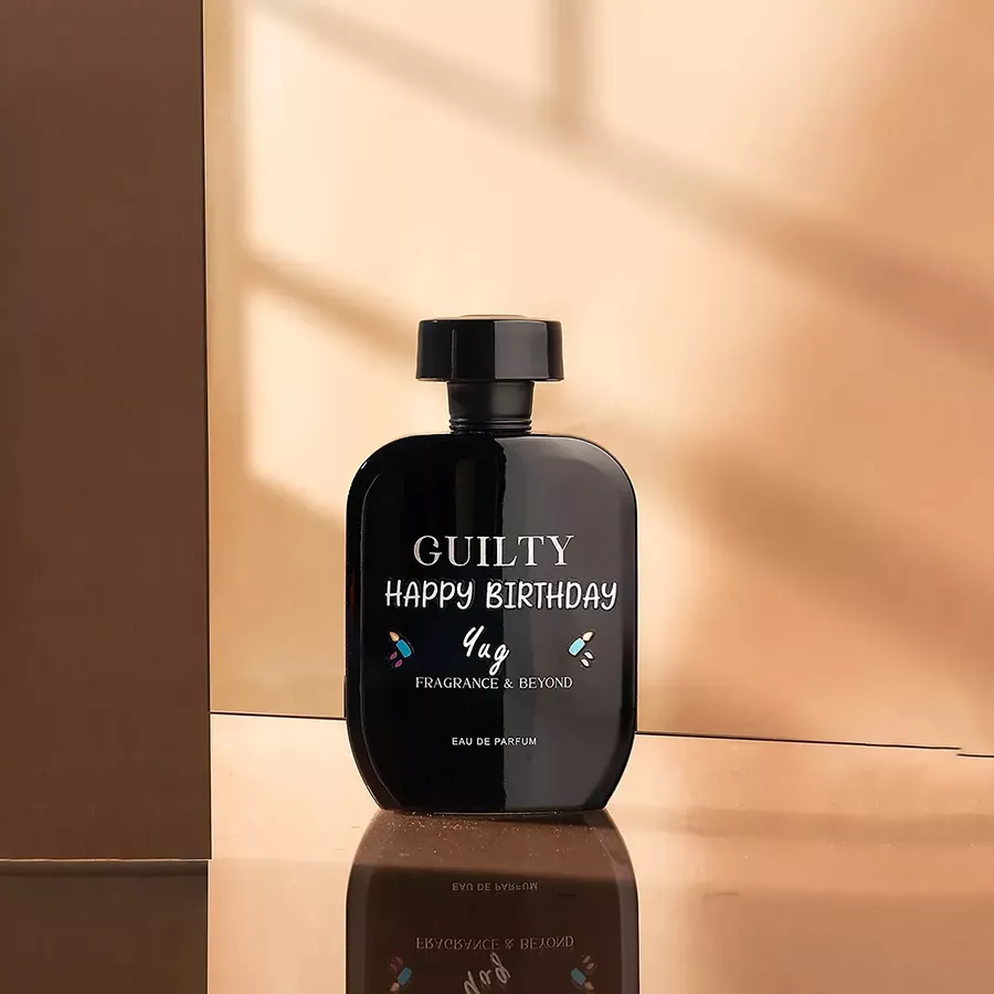 Luxurious Fresh Masculine Fragrance bottle with a wooden cap and elegant design against a soft background