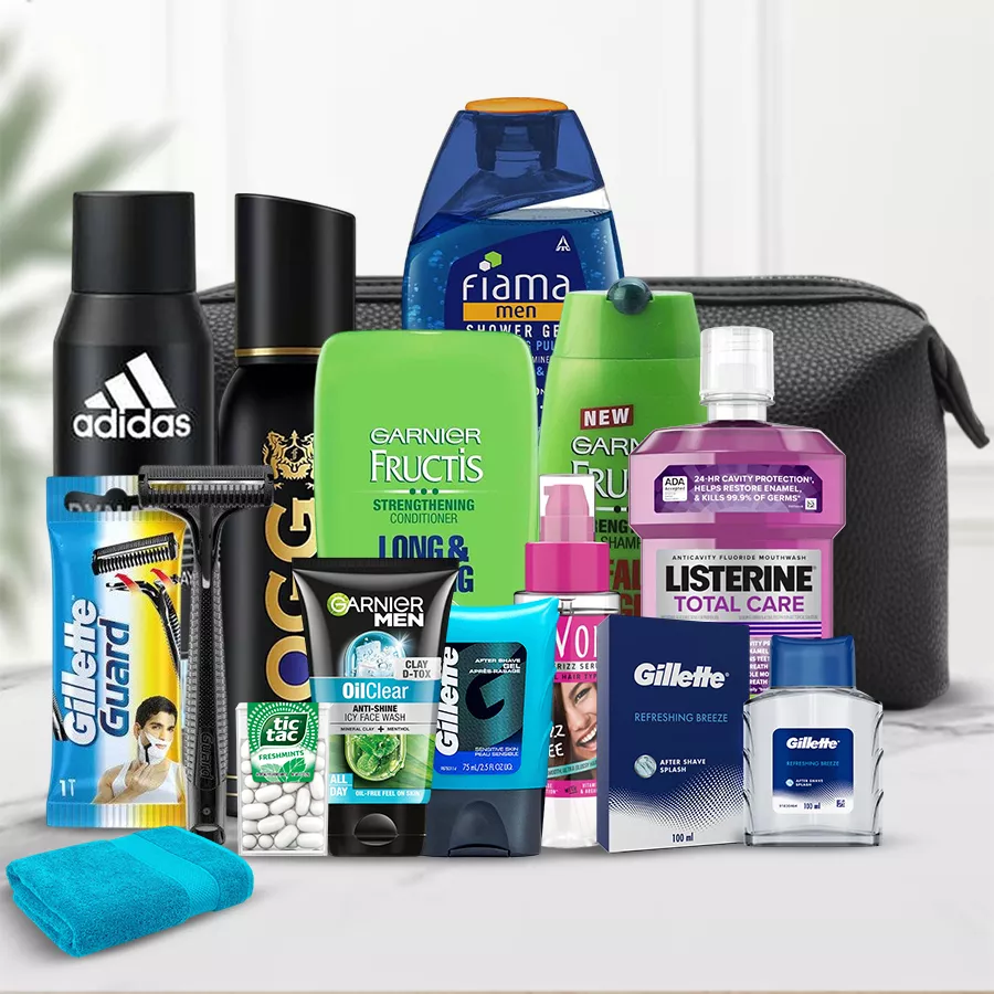 Marvelous Gift Hamper for Gents with grooming essentials and personal care items