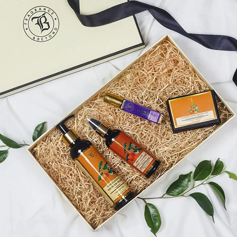 Fragrance N Beyond 4-piece Aromatherapy and Energizing Gift Combo with face cleanser, body wash, handmade soap, and aroma spray