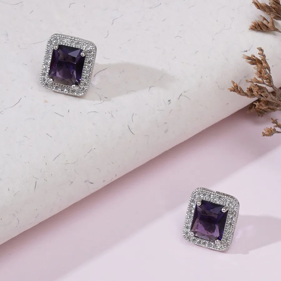 Classic Purple Stone Studs