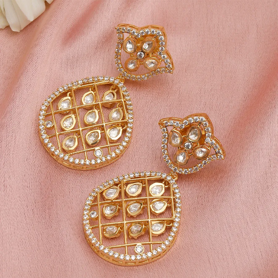 Luxe Diamond Embellished Earrings