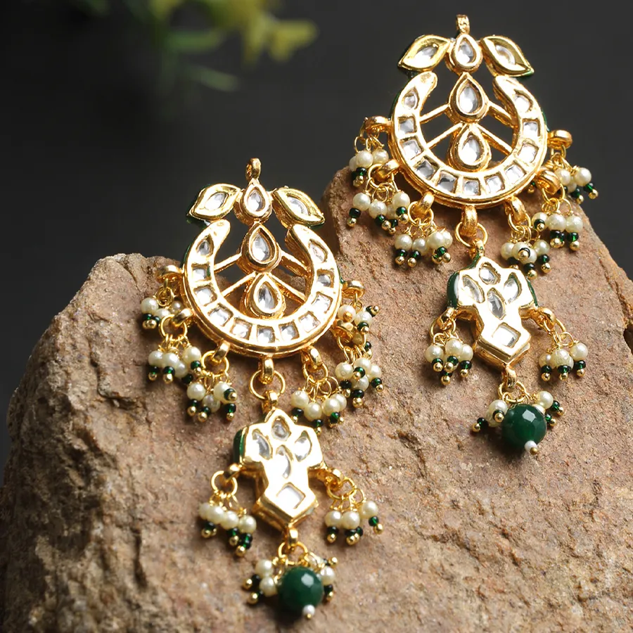 Traditional Charm Stunning Kundan Earrings