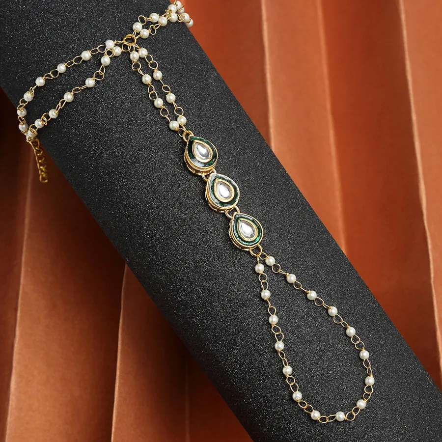 Chic Kundan Hand Harness Set