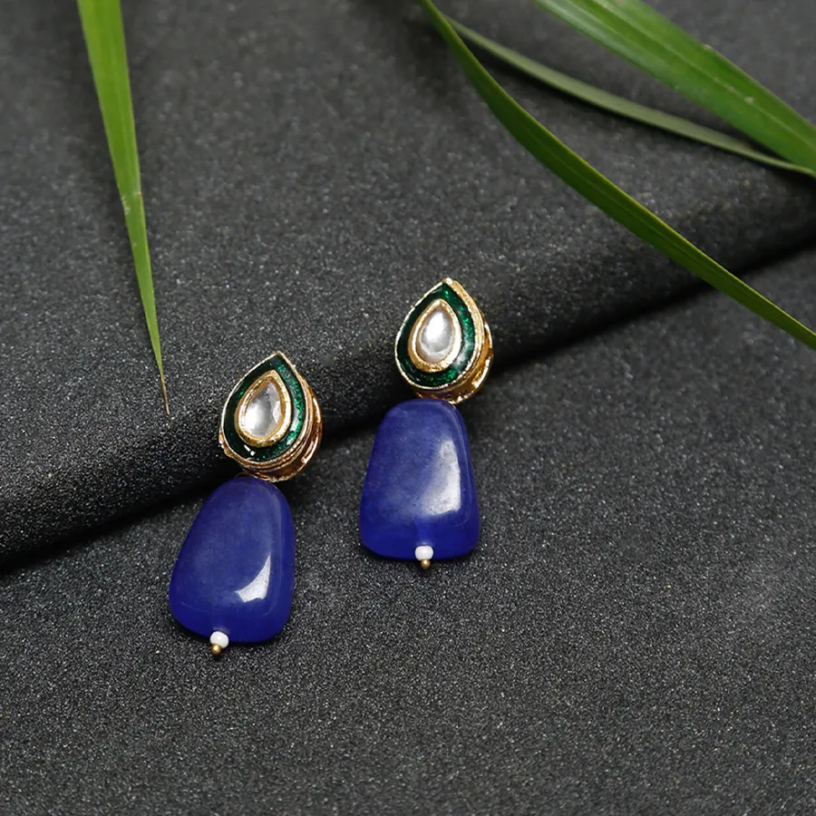 Blue Kundan Statement Jewelry