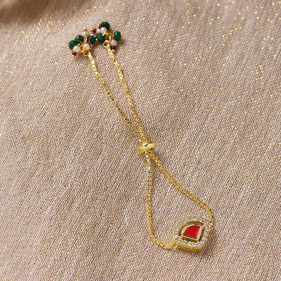 Stylish Kundan Brass Bracelet