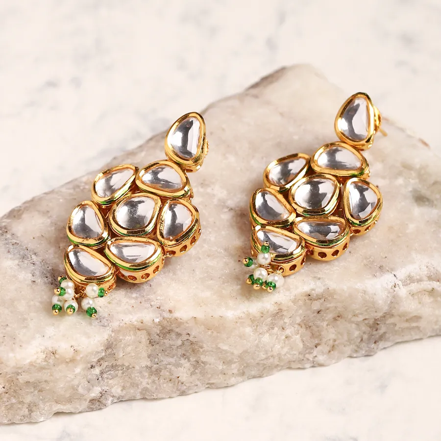 Classic Kundan Chandbali Earrings