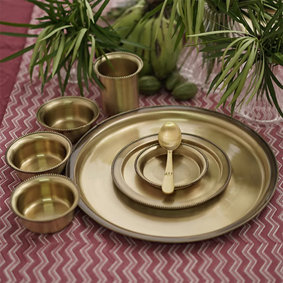 Luxury Mangala Brass Dinnerware