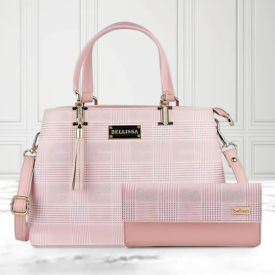 Stunning Pink PU Leather Ladies Handbag for Mothers Day