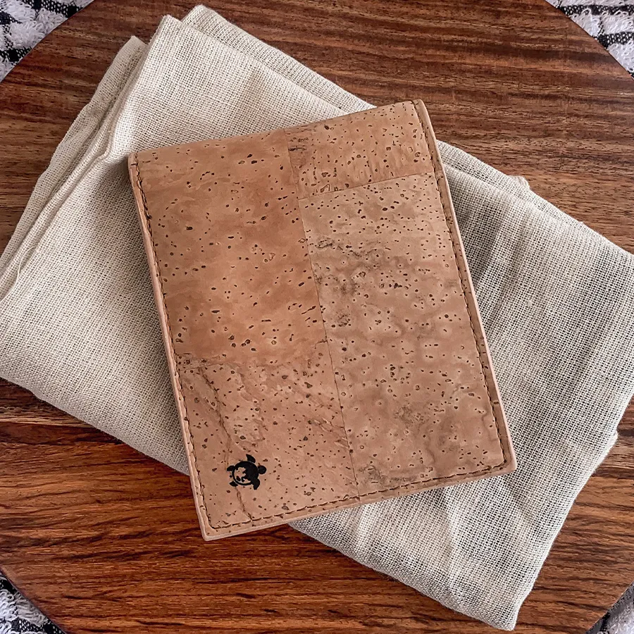 Trendy Eco Friendly Kakapo Bifold Cork Wallet