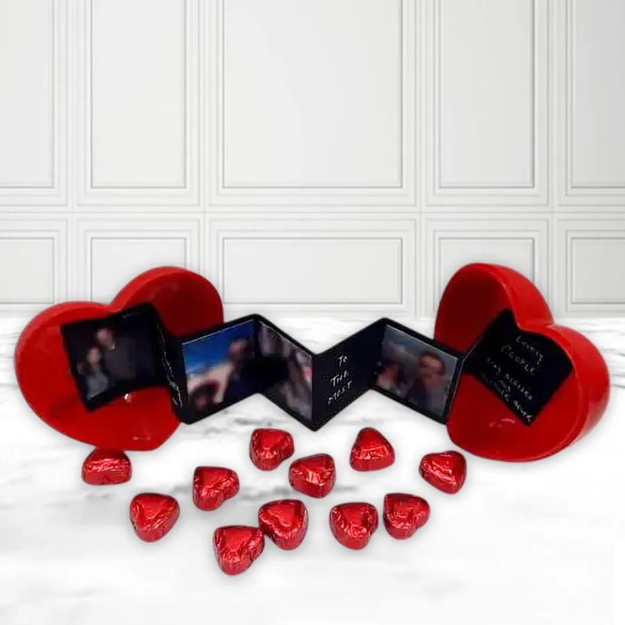 Beautiful Heart Love Box N Heart Shape Chocolates Gift Combo