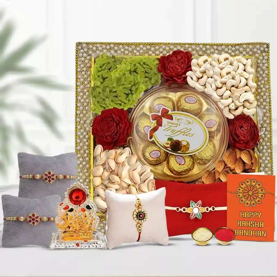 Best-matched Dry Fruits N Designer Rakhis