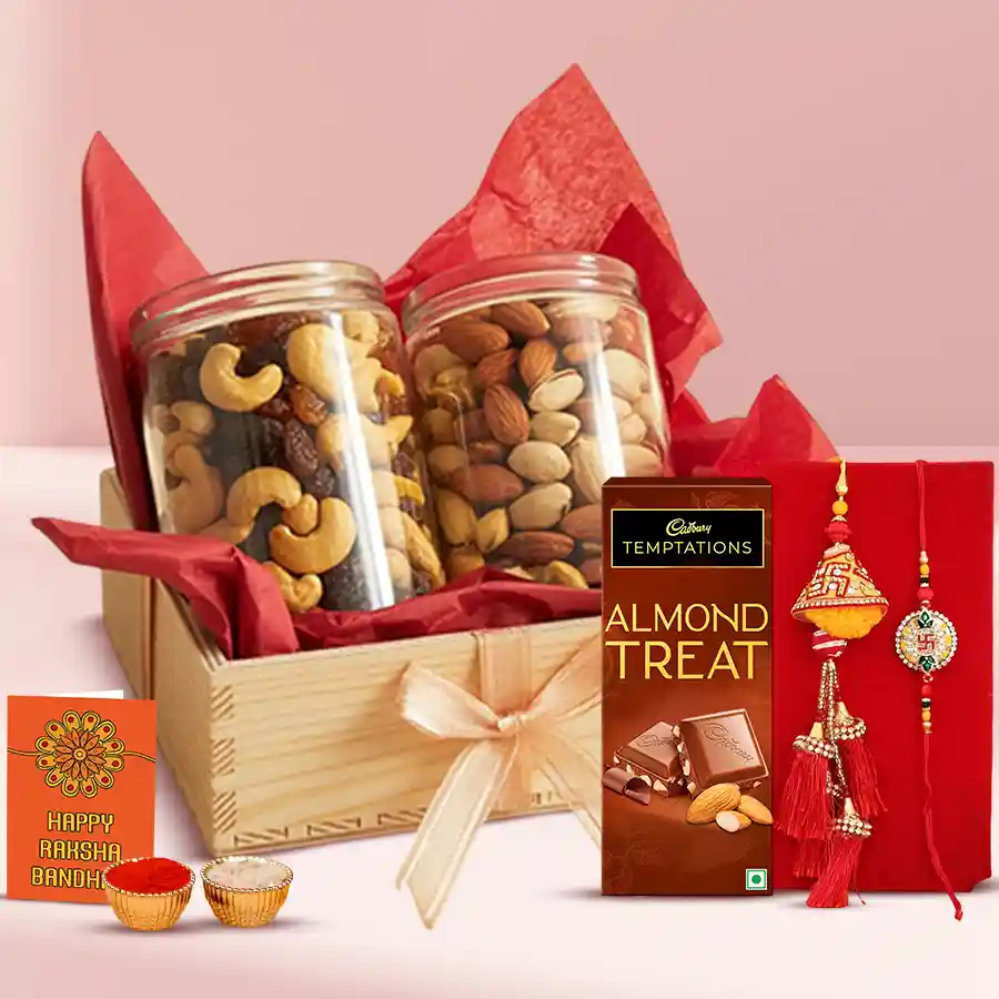 Bhaiya Bhabhi Rakhi n Dry Fruits Liaison