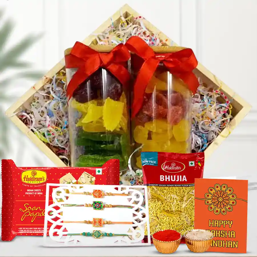 Ambrosial Dried Fruits Combo N Designer Rakhi