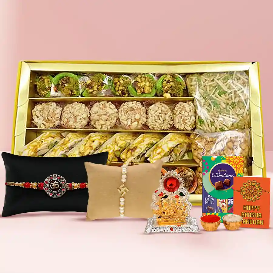 Auspicious Rakhi N Sweets Hamper