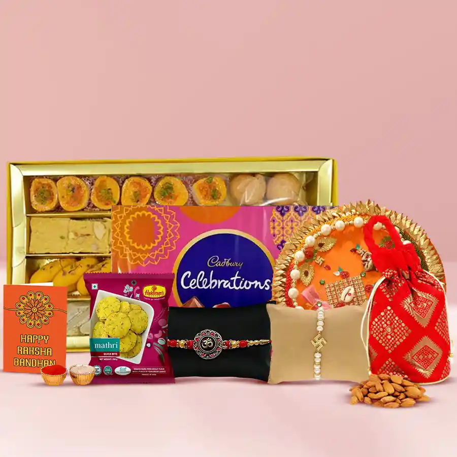 Rudrakhsha Rakhi n Sweets- Awesome Twosome