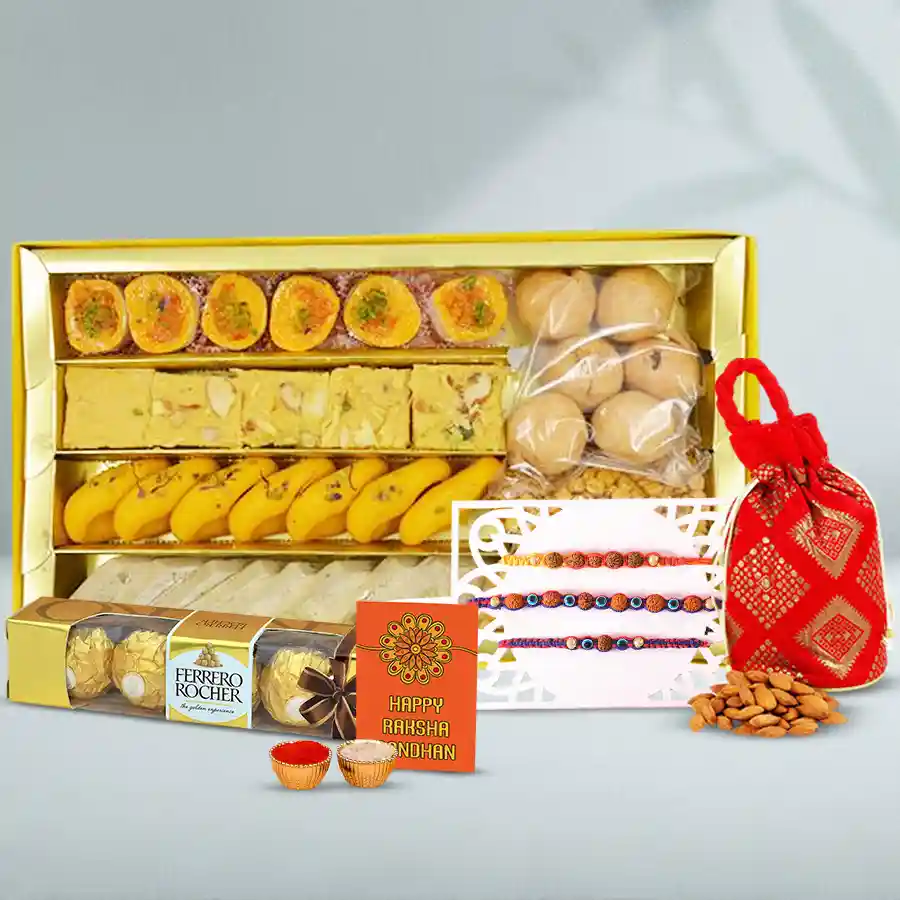 Sweet Fiestas N Rudrakhsha Rakhi