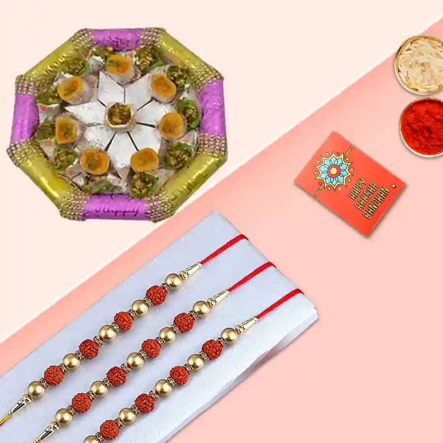 Rudrakhsha Rakhi n Sweets- Twosome Treat