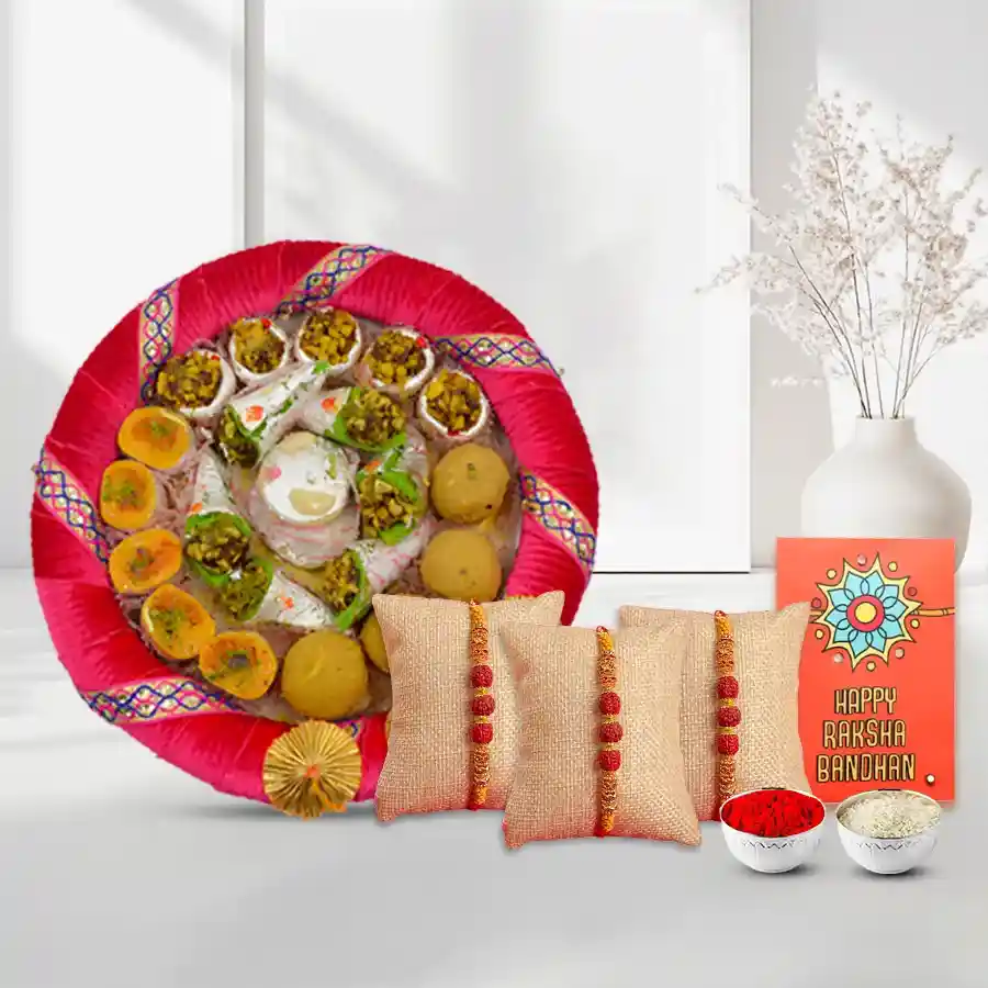 Rudrakhsha Rakhi n Sweets Bonding