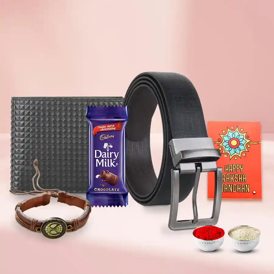 Spiderman Rakhi with Mens Combo Leather Gift from Police