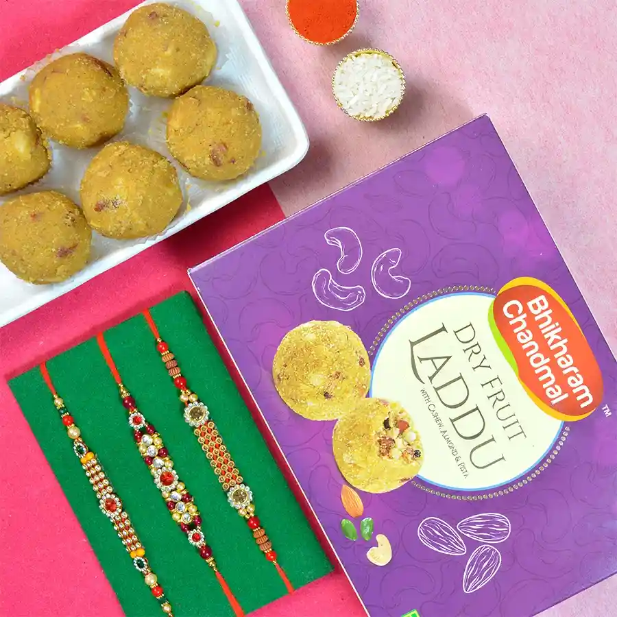 Serene AD Rakhi n Dry Fruit Laddu Treat