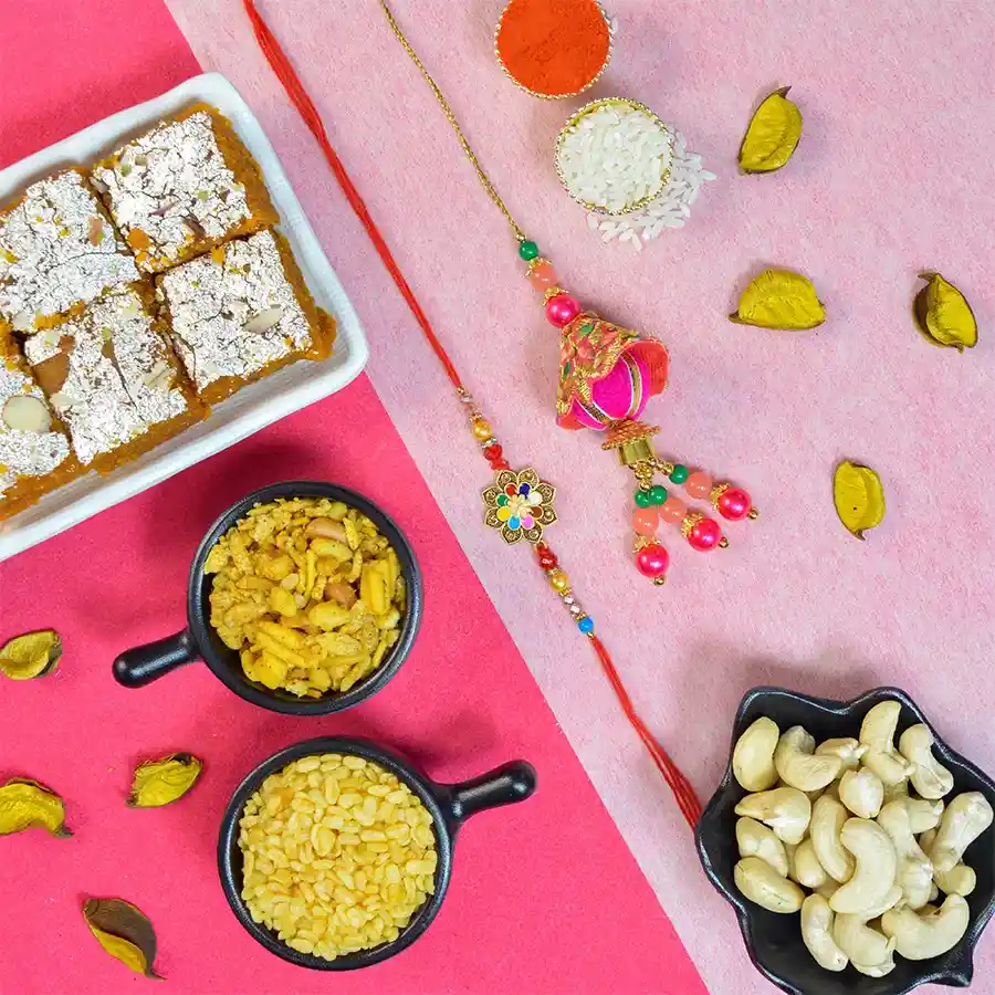 Amazing Bhaiya Bhabhi Rakhi N Treats Hamper