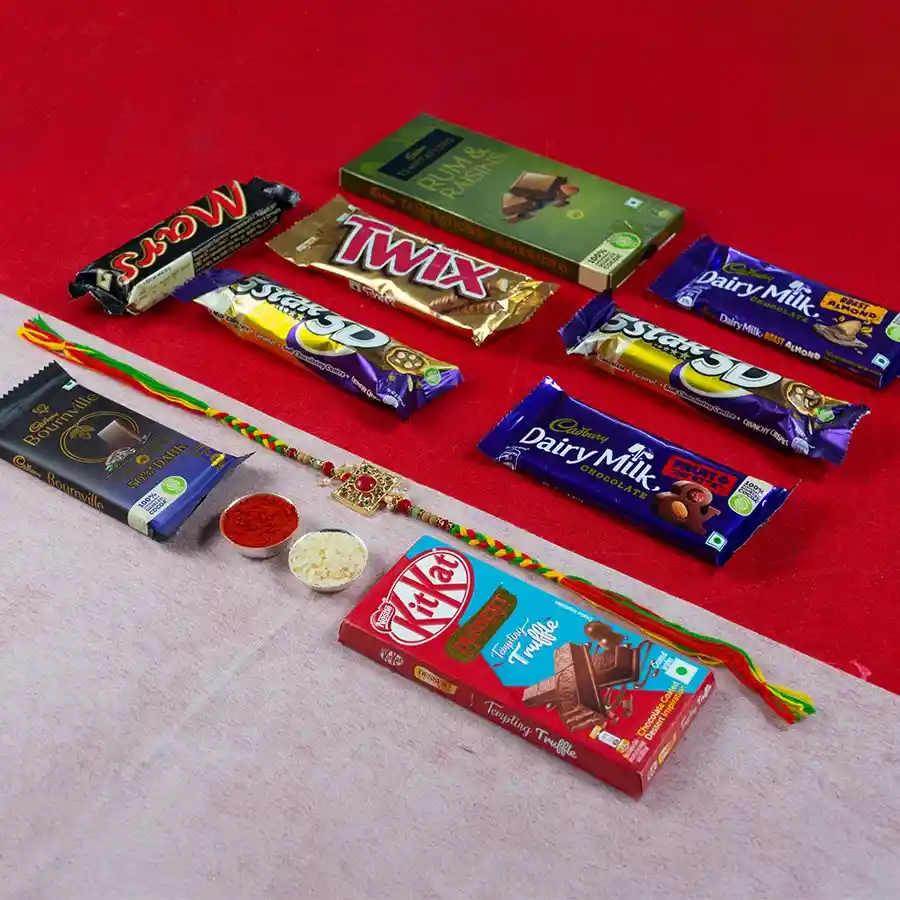 Kundan Rakhi n Chocolates Galore
