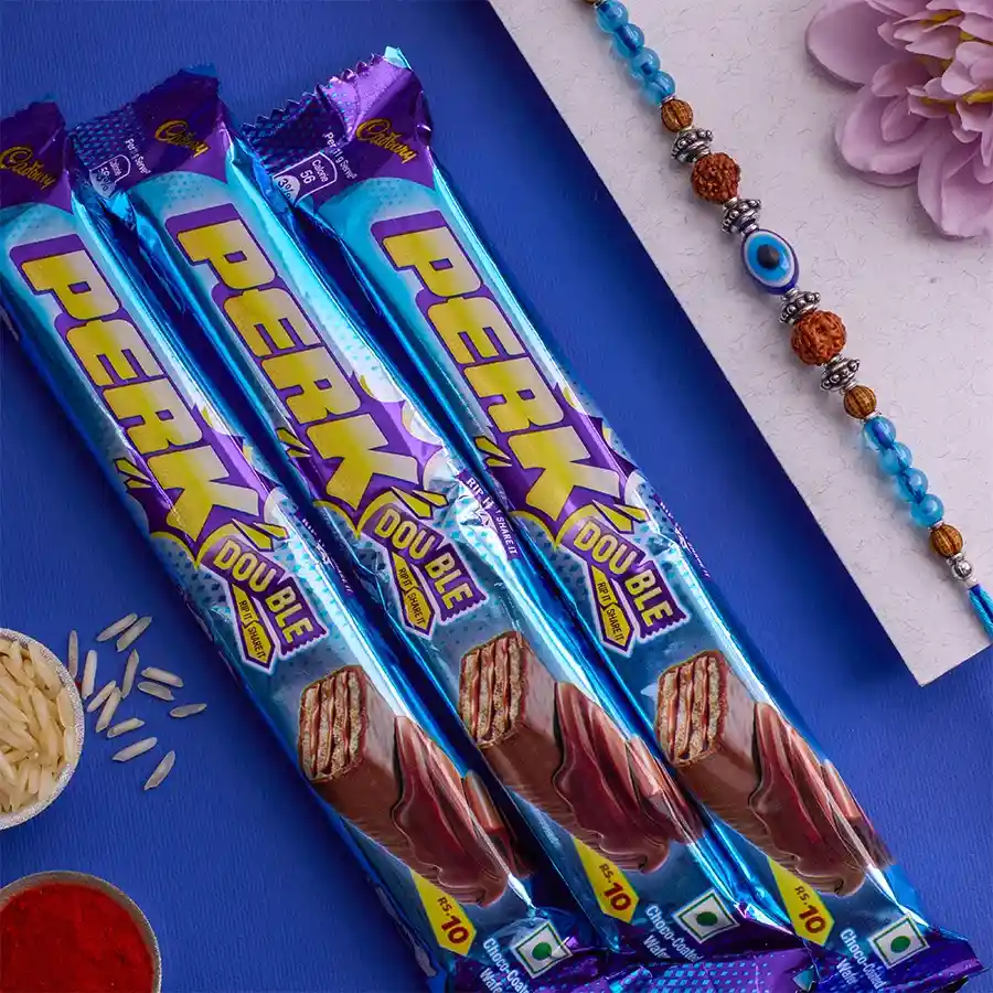 Attractive Evil Eye Rudraksh Rakhi N Perk Combo