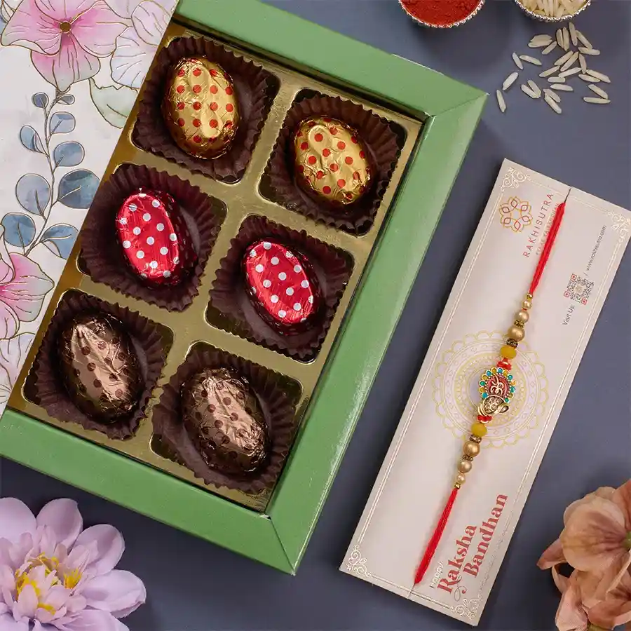 Elegant Rakhi and Chocolate Fusion